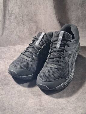 ASICS Gel-Contend 6 Black Silver Grey AmpliFoam Athletic Running Shoes VG US 10W